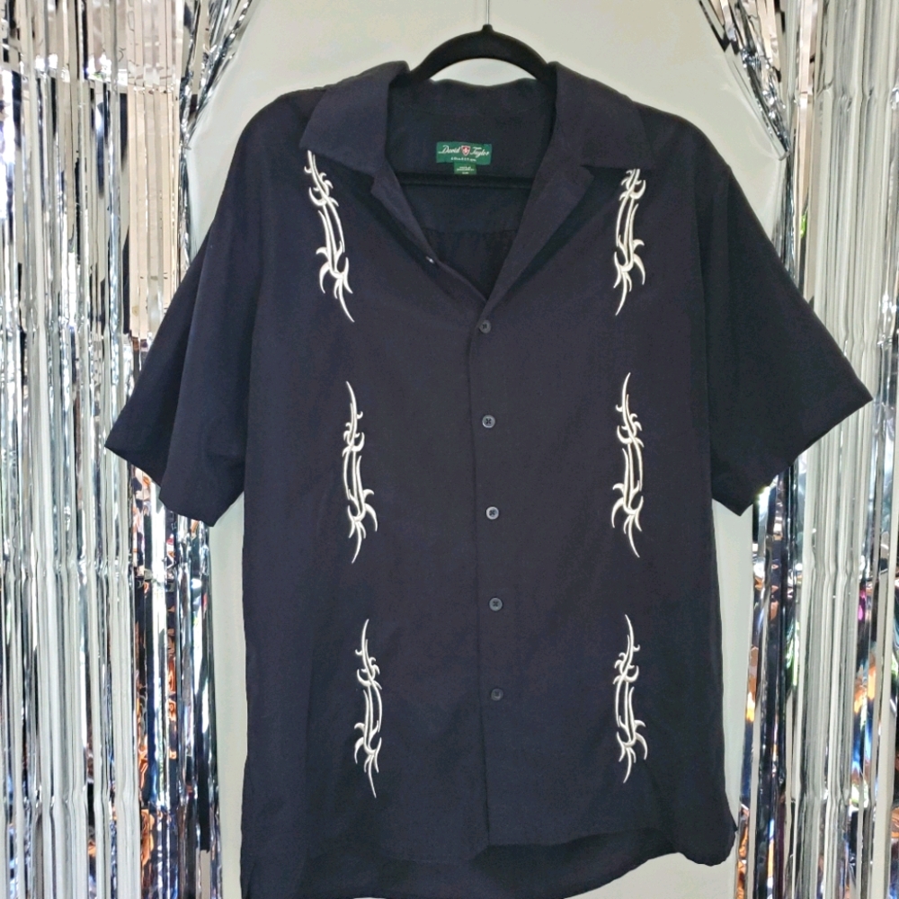 Embroidered Tribal Tattoo button up